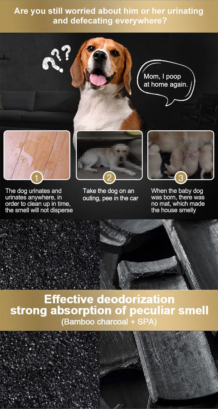 Deodorization Carbon Bamboo Charcoal Disposable Pet Dog PEE Pad for Potty Urine Training