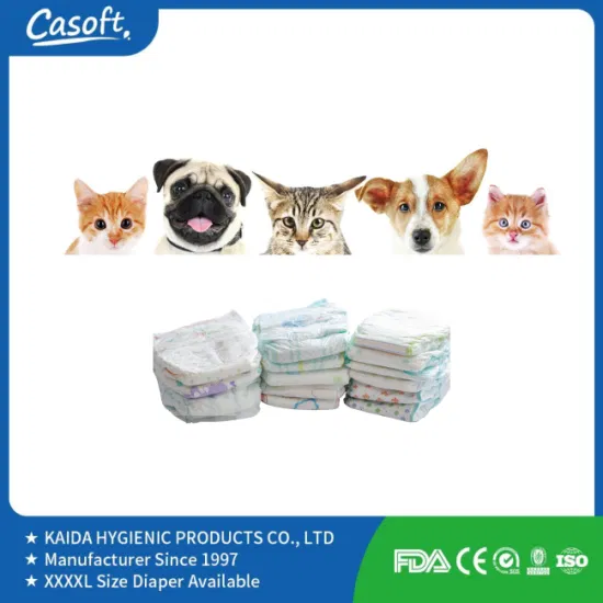 Disposable Blue and White Environmental Protection Male Female Pet Diaper Absorbent for Male Dog Diaper Pet Supplies Pet Diapers New Products