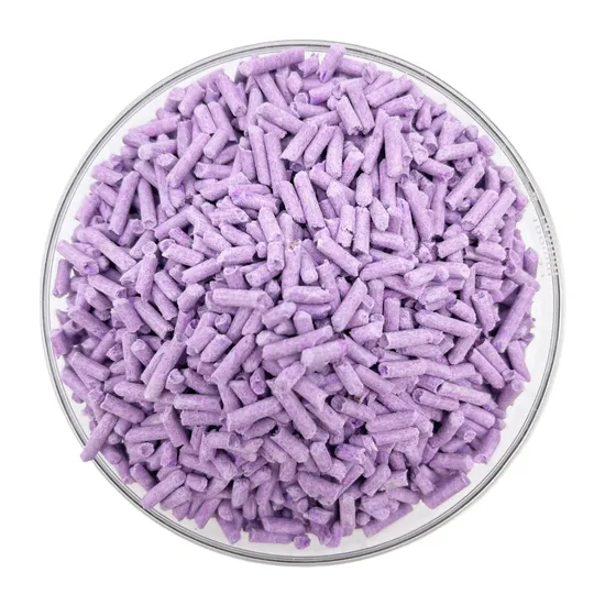 Fast 2 Seconds Flushable Clumping Sccoping Flushable Absorption 3.0mm Strip Shape Valender 2mm Peach Fragrance Pet Products Tofu Cat Toilet Litter 